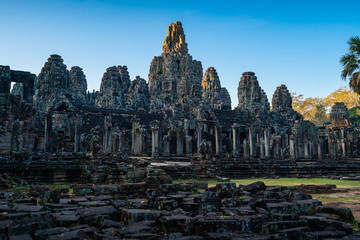 Fototapeta na wymiar Morning light at Bayon temple, Angkor Thom, Siem reap, Cambodia
