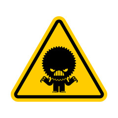 Attention Stress. Warning yellow road sign. Caution Hatred. Danger stressful situations