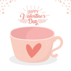 happy valentines day romantic coffee cup heart love