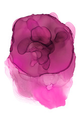 Fototapeta premium Alcohol Ink color abstract painting. Magical purple texture alcohol ink. Abstract spots of paint on a white background. 