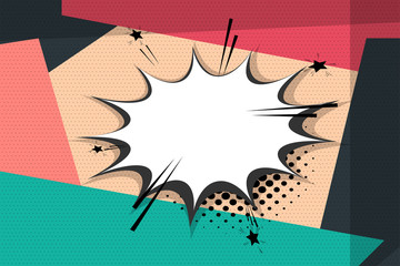 Comic book geometric pop art speech bubble