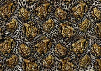 ethnic paisley 3d embroidery pattern