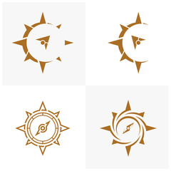 Set of Creative Compass Logo design Template vector icon illustration