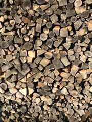 Backgrounds, texture. Firewood for the fireplace.
