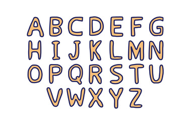 Alphabet vector art color signs. Letters design.