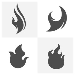 Set of Fire flames Logo design inspiration vector icons