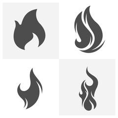 Set of Fire flames Logo design inspiration vector icons