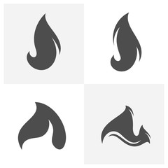 Set of Fire flames Logo design inspiration vector icons