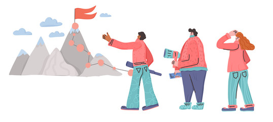 Challenge concept. Vector hand drawn doodle hills.