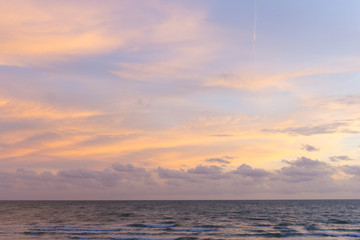 cotton candy sky and sea with sunset light