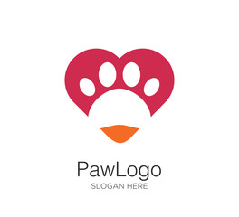 paw vector logo design template