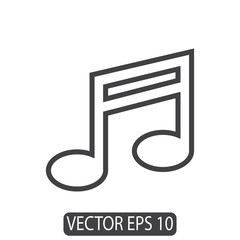 Music Note Icon In Trendy Flat Design