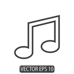 Obraz premium Music Note Icon In Trendy Flat Design