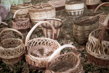 Wicker baskets from rods