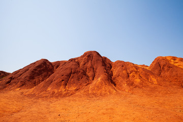 Fototapeta premium Bauxite Cave of Otranto in Apulia, Salento, Italy. Red bauxite mountains