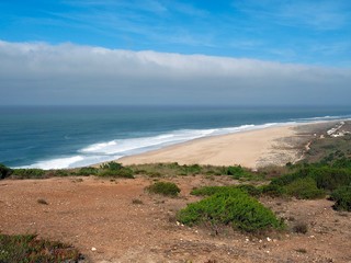 North beach of Nazare in Portugal