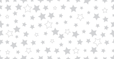 Cotton fabric Silver star seamless vector background. Abstract geometric pattern for web business and graphic designs.