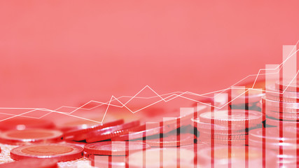 Stock market or forex trading graph and candlestick chart suitable for financial investment concept. Forex trading candlestick chart economic , ECN Digital economy.