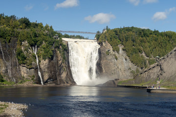 Montmorency Falls Park or Parc de la Chute-Montmorency is an 83 meter waterfall situated near Quebec city, Canada