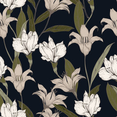 Beautiful seamless floral pattern background.
