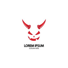 Obraz premium Devil logo vector icon template
