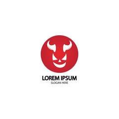 Devil logo vector icon template