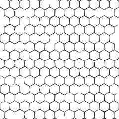 hand drawn honeycomb background. black and white pattern with hexagon lattice background. Stock Vector illustration