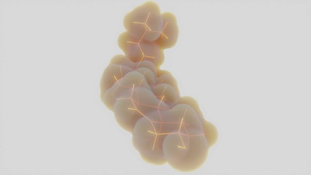 Cholesterol molecule. Loopable turntable animation