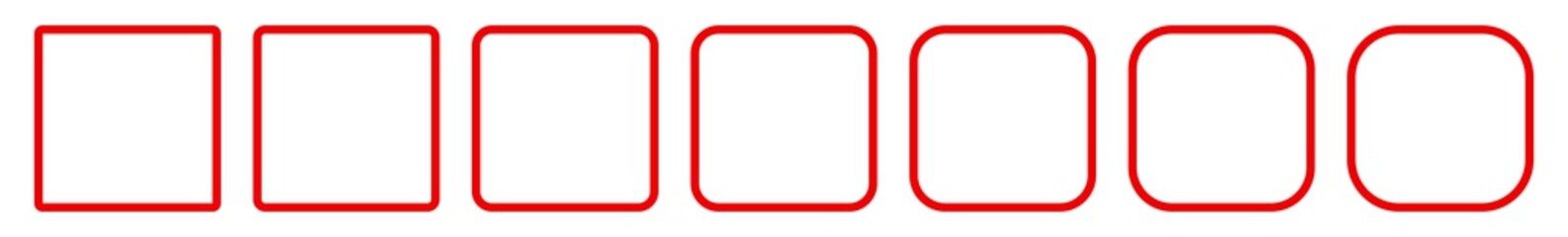 Square Icon Red | Round Squares | Foursquare Symbol | Frame Logo | Button Sign | Isolated | Variations