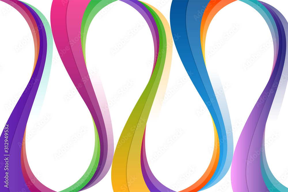 Fototapete abstract rainbow wavy element design for backgrounds. only gradients used. curve vector design creat
