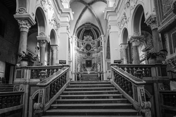 Fototapeta premium the splendid cathedral of Sessa Aurunca, a Roman city located on the Domitian coast, a few steps from Gaeta