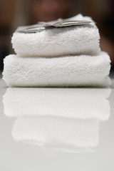 White Towels folded at Hotel