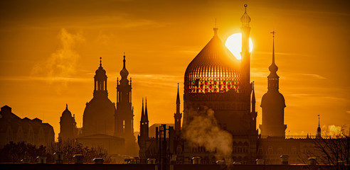 Dresden, Sonne, Panorama - obrazy, fototapety, plakaty