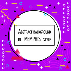 Fototapeta premium Colorful geometric background in Memphis style. Template. Poster.