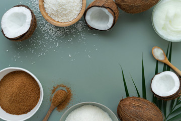 Fototapeta na wymiar image of coconut products.