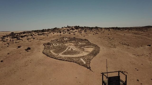 4K aerial drone video of Regimental Badges National Monument, made by soldiers of Second Durban Light Infantry and Transvaal Scottish Regiment during WW1 in German South-West Africa, presently Namibia