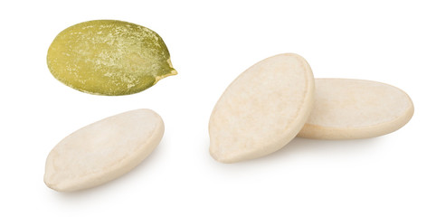 Fototapeta premium Dried Pumpkin Seeds isolated on white background.