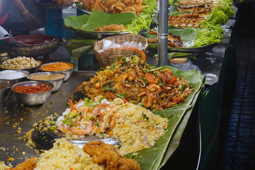 Thai street food on sale in Bangkok.