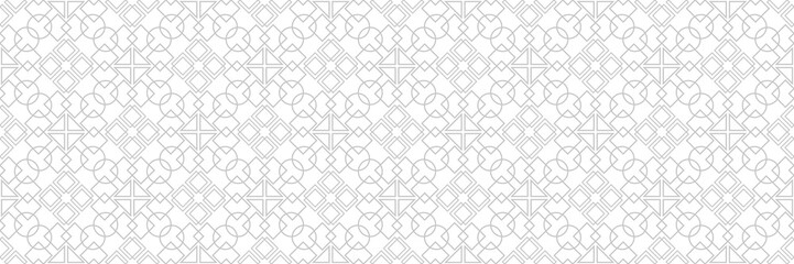 Geometric gray print on white seamless background