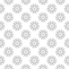 Floral seamless pattern. Gray and white background