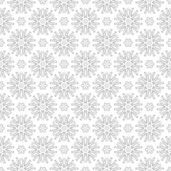 Floral seamless pattern. Gray design on white background