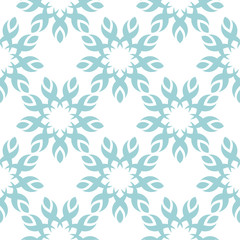 Seamless pattern with blue flowers On white background for textile