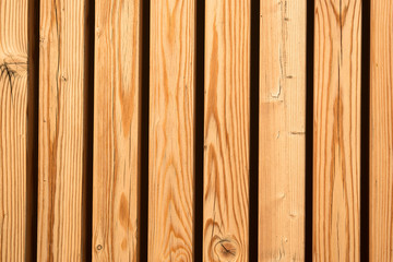 Closeup of wooden vertical parallel slats
