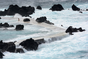 along the wild coast of Madeira, Portugal