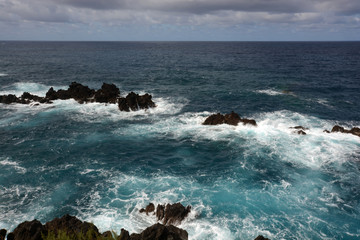 along the wild coast of Madeira, Portugal