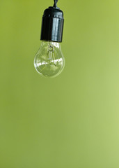 light bulb isolated on green background