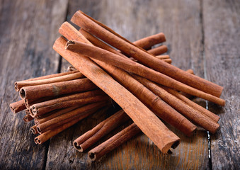 Cinnamon sticks  on table