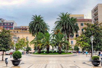 Fototapeta na wymiar View of Maria Immacolata square (Piazza Maria Immacolata) in the city of Taranto, Puglia, Italy