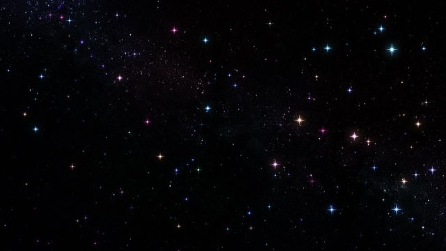 Colorful stars. Loopable. Beautiful night sky with blinking stars. Astronomy Background. 