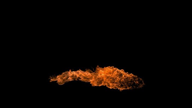 Slow motion shot of fire blowing out